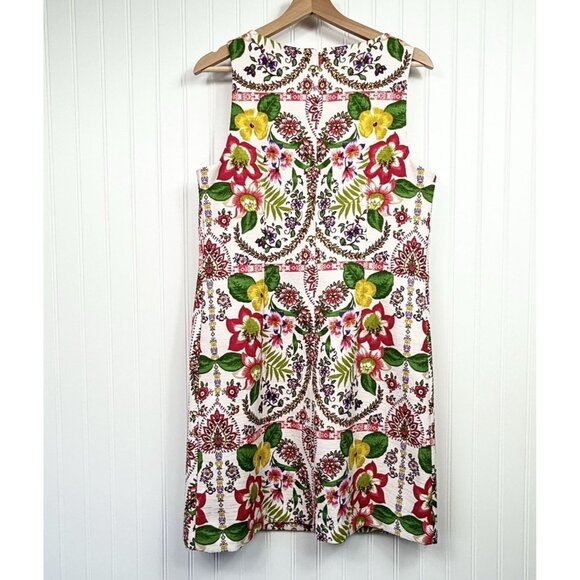 Vince Camuto Tropical Tapestry Sheath Dress Size 10 Sleeveless - Picture 3 of 7